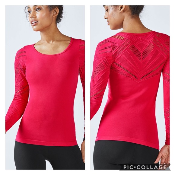 Fabletics Tops - Fabletics | Pink Isabella Seamless Workout Top